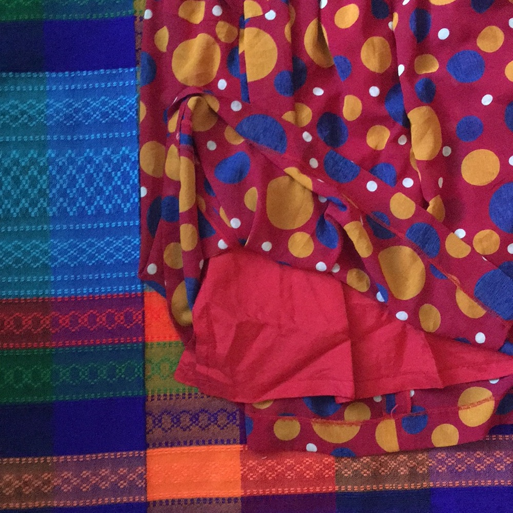 Vintage Polka Dot Midi Dress - Red, Blue, Yellow - Picture 4 of 4